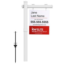 Vinyl PVC Real Estate Sign Post 6' Tall 4"x 4"x 72" , Realtor Yard Sign Post...