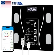 Rechargeable Large Display Bluetooth Body Fat Scale Smart Scale for Body Weight