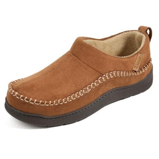 Men's Moccasin House Shoes Slippers Indoor Outdoor 11 Cold Tawny-image