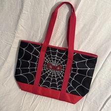Customized Trader Joe's Insulated Spooky Spider Web’s Tote - Black/Red - Offer!