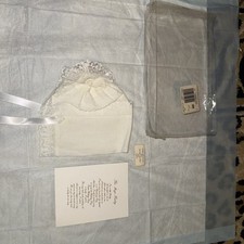 Vintage Handkerchief Bonnet for Newborn Baby with Poem Christening Wedding Engla