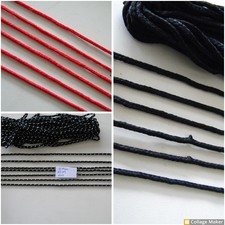 10/5 Meter Flat Cord Cotton Red Black White 2mm Trims Tip