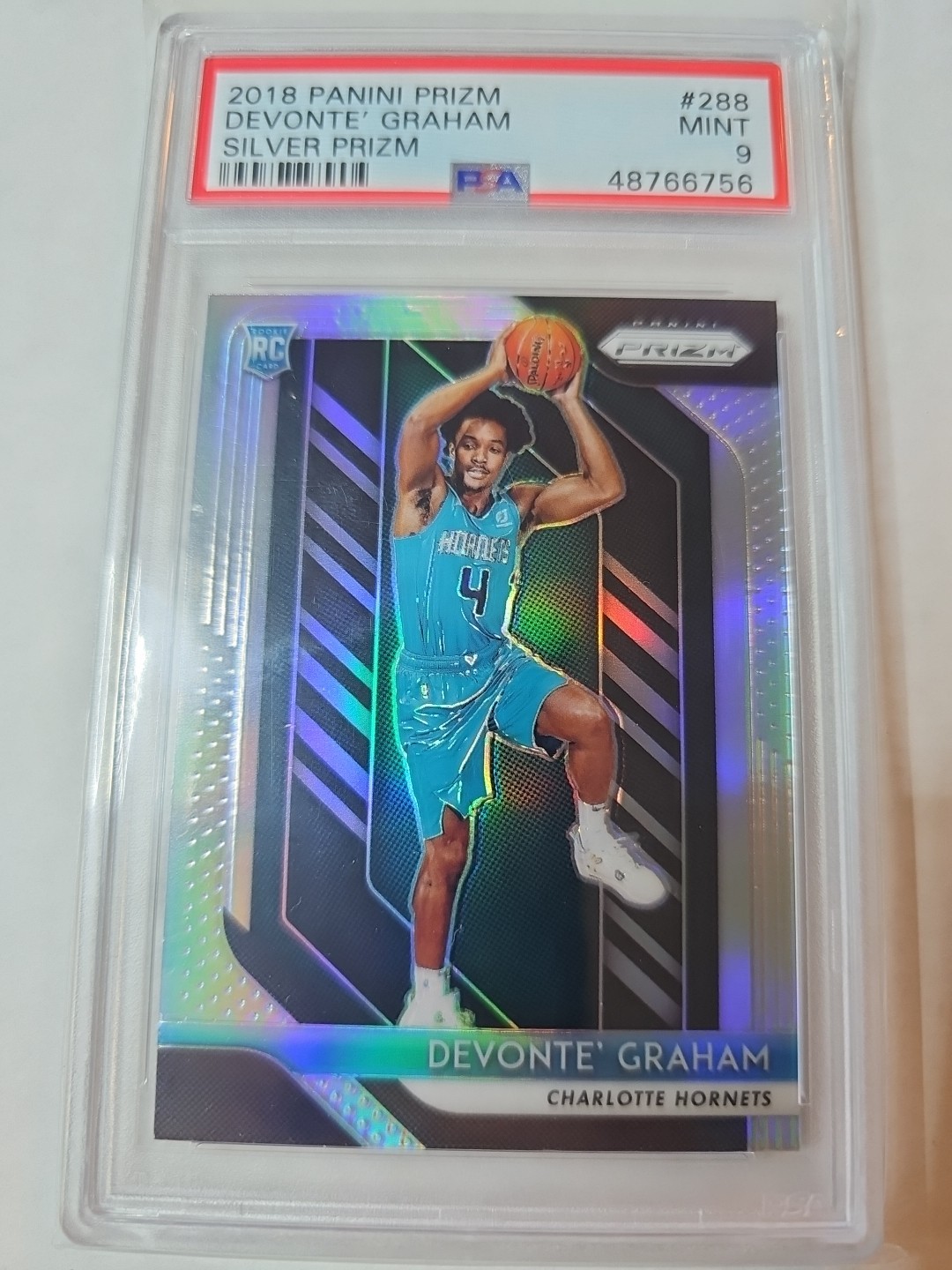 2018 PANINI PRIZM SILVER PRIZM #288 DEVONTE' GRAHAM ROOKIE RC PSA 9