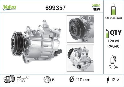 Kompressor, Klimaanlage Valeo 699357 für VW