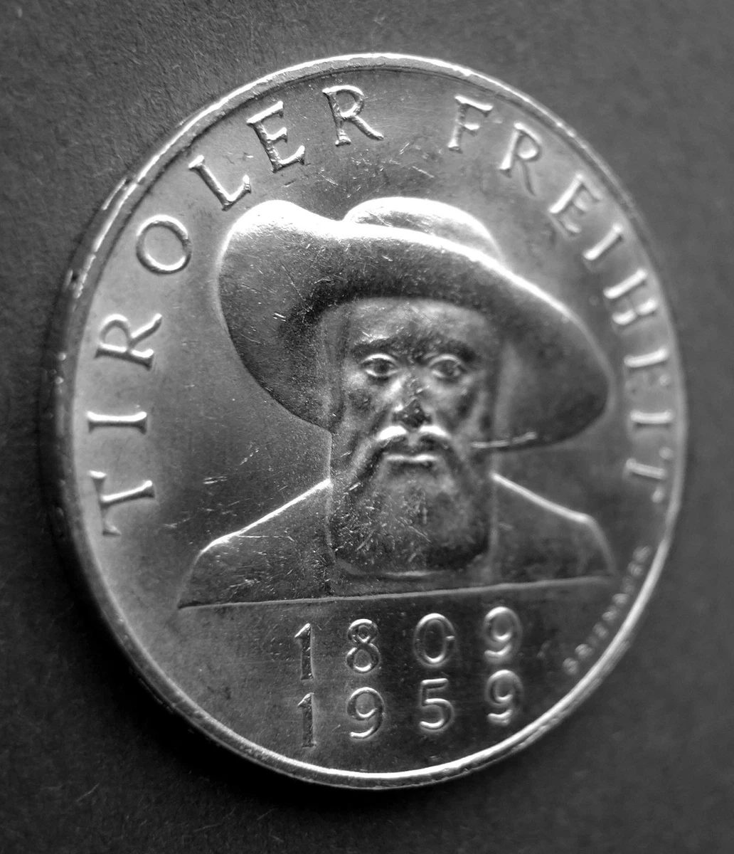 50 Schilling Österreich 900er Silber Münze 20g 1959 Tiroler Freiheit Stempelglan