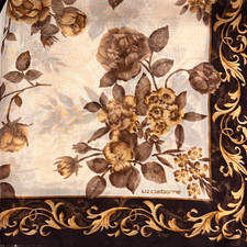 Vintage Liz Claiborne Women's Multi Scarf-wraps Floral Rose Brown