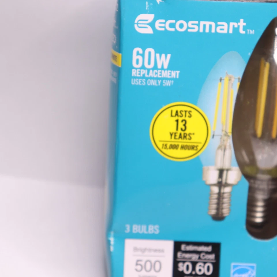 (3-Pk) EcoSmart B11 Dimmable Energy Star Filament LED Vintage Edison Light Bulb - Image 2 of 4
