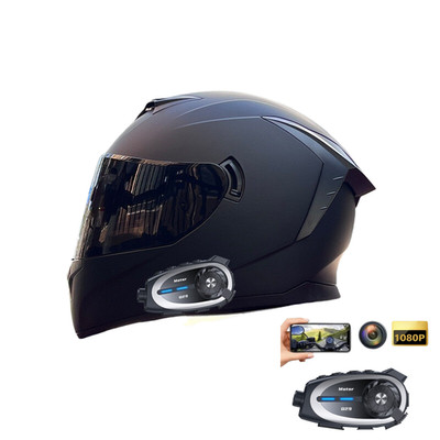 Motorcycle Helmet Bluetooth With ActionCamera Recorder Helmet  Intercom Headset