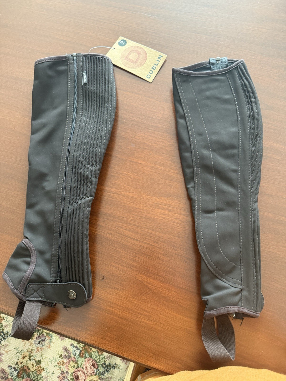 Dublin Easy Care Half Chaps Small Tall Faux Suede Brown 