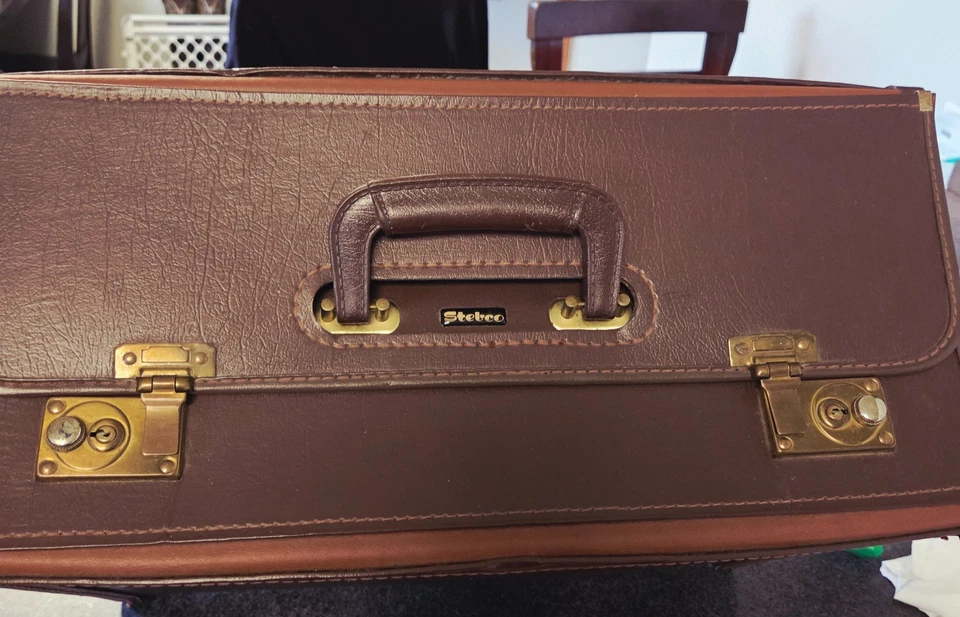 Vintage 1950 Stebco Marrom Vinil Capa Dura Pasta Crest Lock Co EUA - Imagem 2 de 4