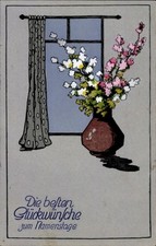 Ak Glückwunsch Namenstag, Blumenstrauß, Blumenvase - 4294555