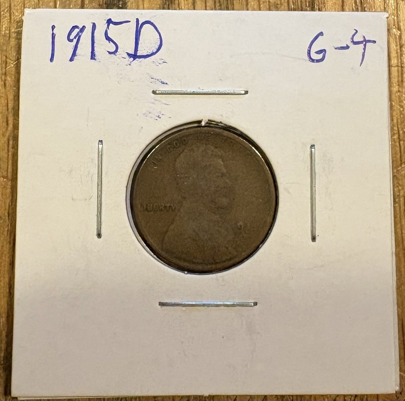 1915 D Lincoln Wheat Cent Penny G Good Lower Grade Album Hole Filler