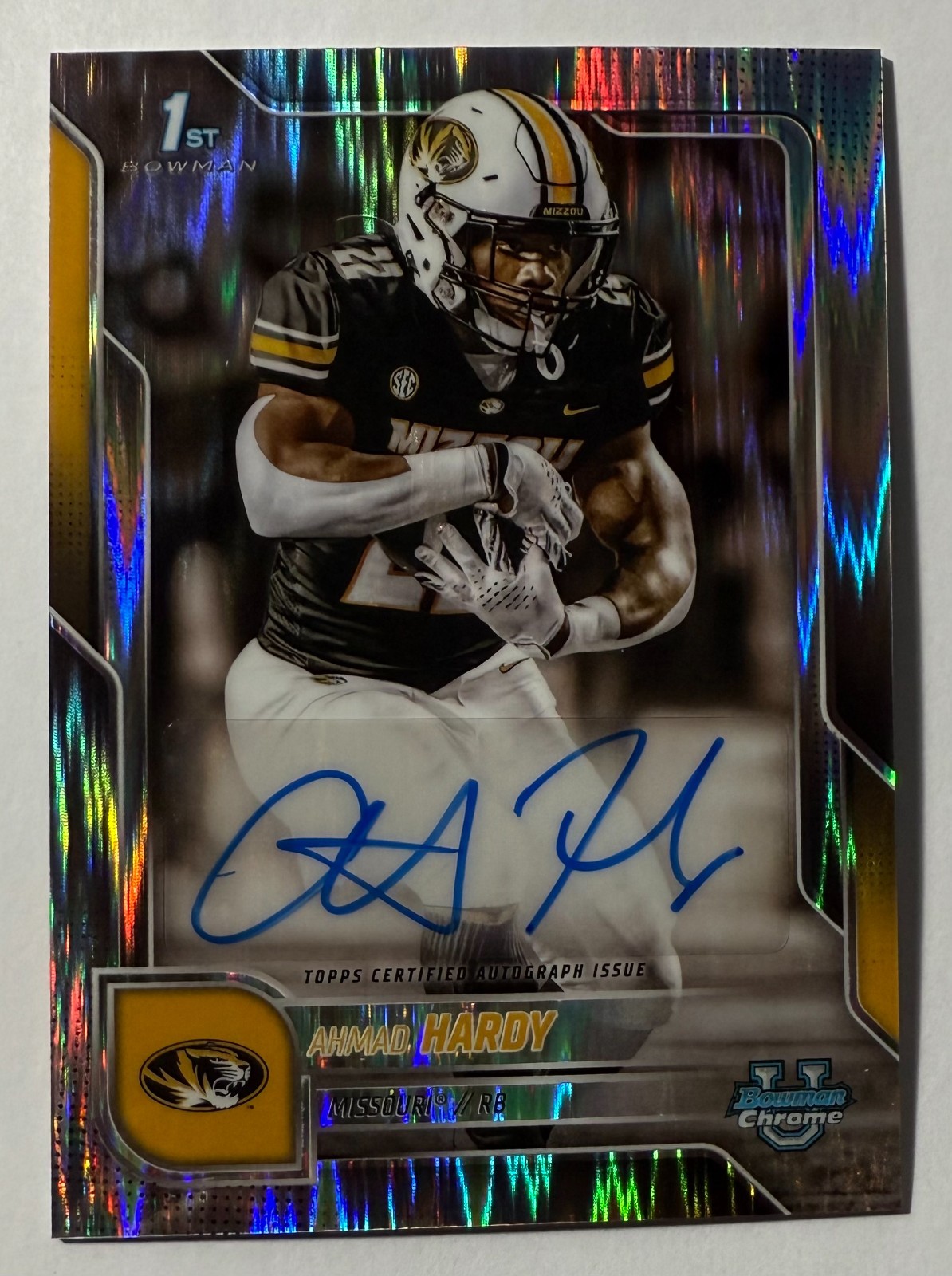 2025 Bowman Chrome University Ahmad Hardy Stealth Refractor Auto #BCA-AHA
