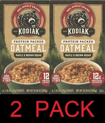 Kodiak Maple & Brown Sugar Protein Oatmeal 6 Packets in 1 Box 10.58 oz Box 2 PK