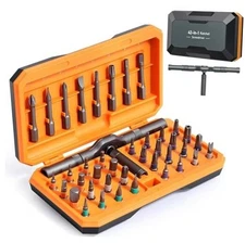Ratchet Screwdriver Set, 42 in 1 Magnetic Screwdriver Set with 40pcs Orange