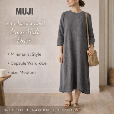 knee length dresses for ladies Muji Shirt Dress Cream main image 0