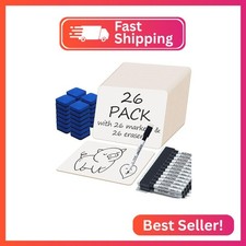 26 Pack Dry Erase Boards, 9"x12" Double Sided Easel Personal Small Whiteboards f