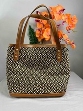 ERIC JAVITS Kena Woven Shoulder Bag Purse in Brown and Black