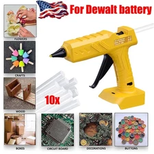Hot Melt Glue Gun Cordless For Dewalt 20V Max Li-Ion Battery w/10X Sticks DCB200