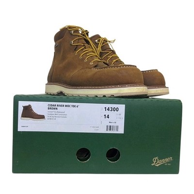 Danner Cedar River 6'' Moc Toe Boots Brown 14300 Size 14 EE Wide