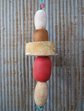 5 Old Fish Net Floats 25 Inches Long Fishing Buoys Bouys Tiki Hut Bar  -(SF556)