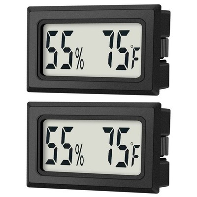 Mini Digital Thermometer 2-Pack Hygrometer 1.89 * 1.14 * 0.62 IN, black 