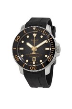Tissot Seastar Powermatic 80 600m Diver Watch Black Dial Rubber Strap