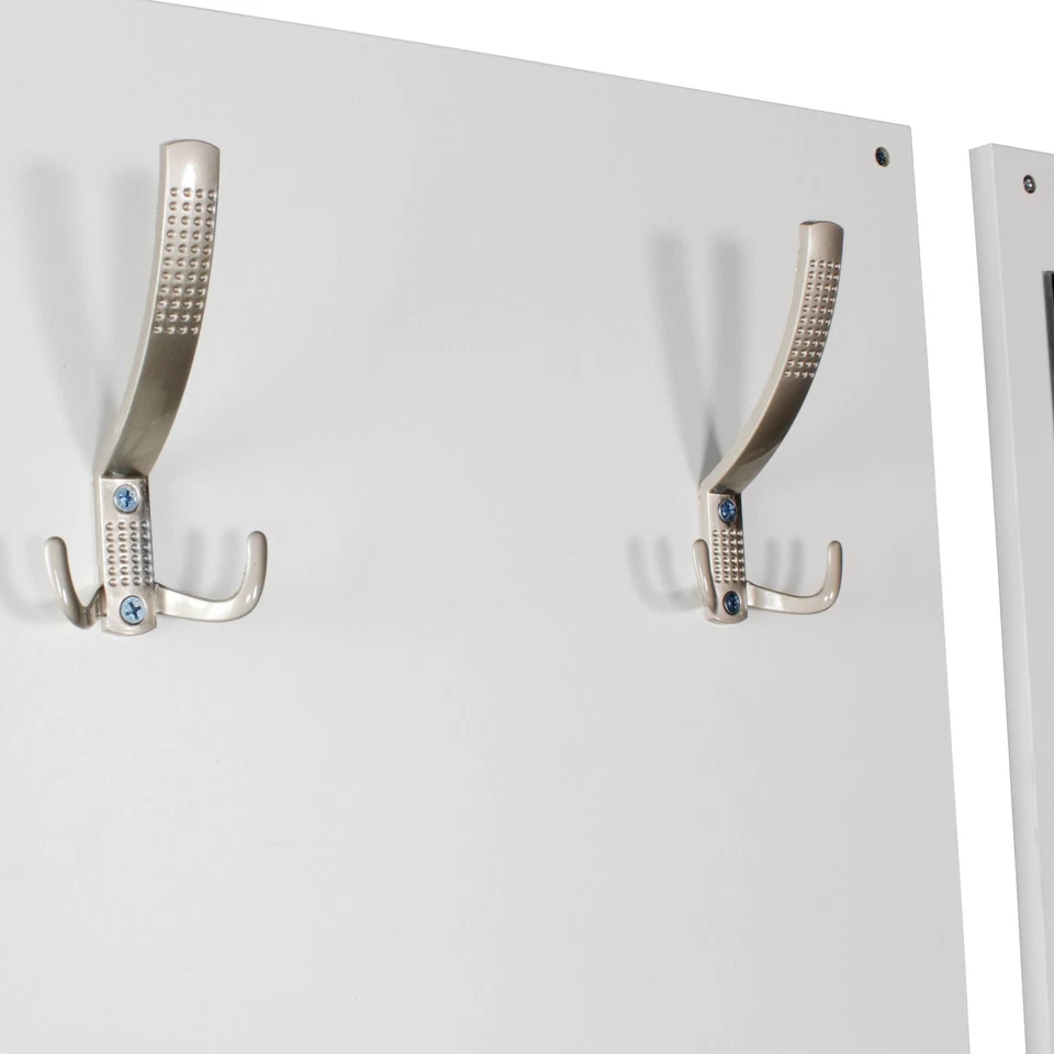 Garderobe Flurgarderobe Paneel Wandgarderobe Spiegel Komplett Set Kompakt Weiß - Bild 3 von 4