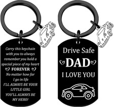 Drive Safe Dad Keychain for Him Dad Gifts from Daughter Son Best Daddy Ever Gift