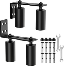 Heavy Duty Adjustable Sliding Gate Roller Kit - 2Pcs Black 4In