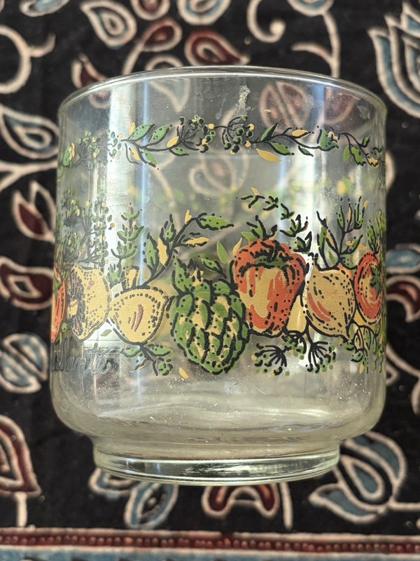 Corning Ware Libby Spice of Life Bonne Sante Vintage Tumbler Low Ball Glass
