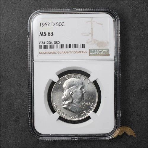 1962-D Franklin Silver Half Dollar 50c - NGC MS63 - Denver