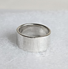 Vintage Sterling Silver Wide Band Ring  Solid 925  Size 6  6.7g  9mm