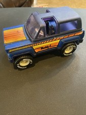 VINTAGE RARE BUDDY L BLUE WITH ORANGE YELLOW STRIPES JEEP