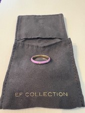 3 DIAMOND LAVENDER ENAMEL STACK RING - 14K