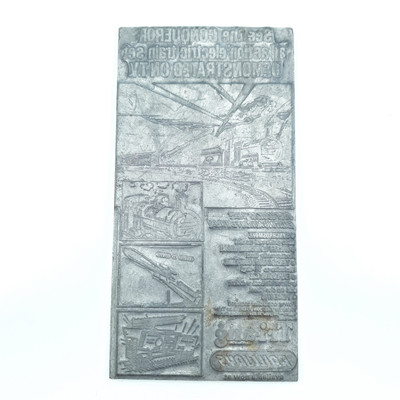 Tri-ang Railways The Conqueror RS 65 Metallblock Zeitung Reklame Druck selten
