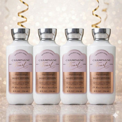 Bath & Body Works - Champange Toast Super Smooth Body Lotion 8 oz [4 Pack]
