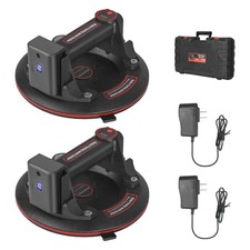 8" Electric Vacuum Suction Cups Lifter 600Lbs for Glass, Tile  Granite 2Pack 