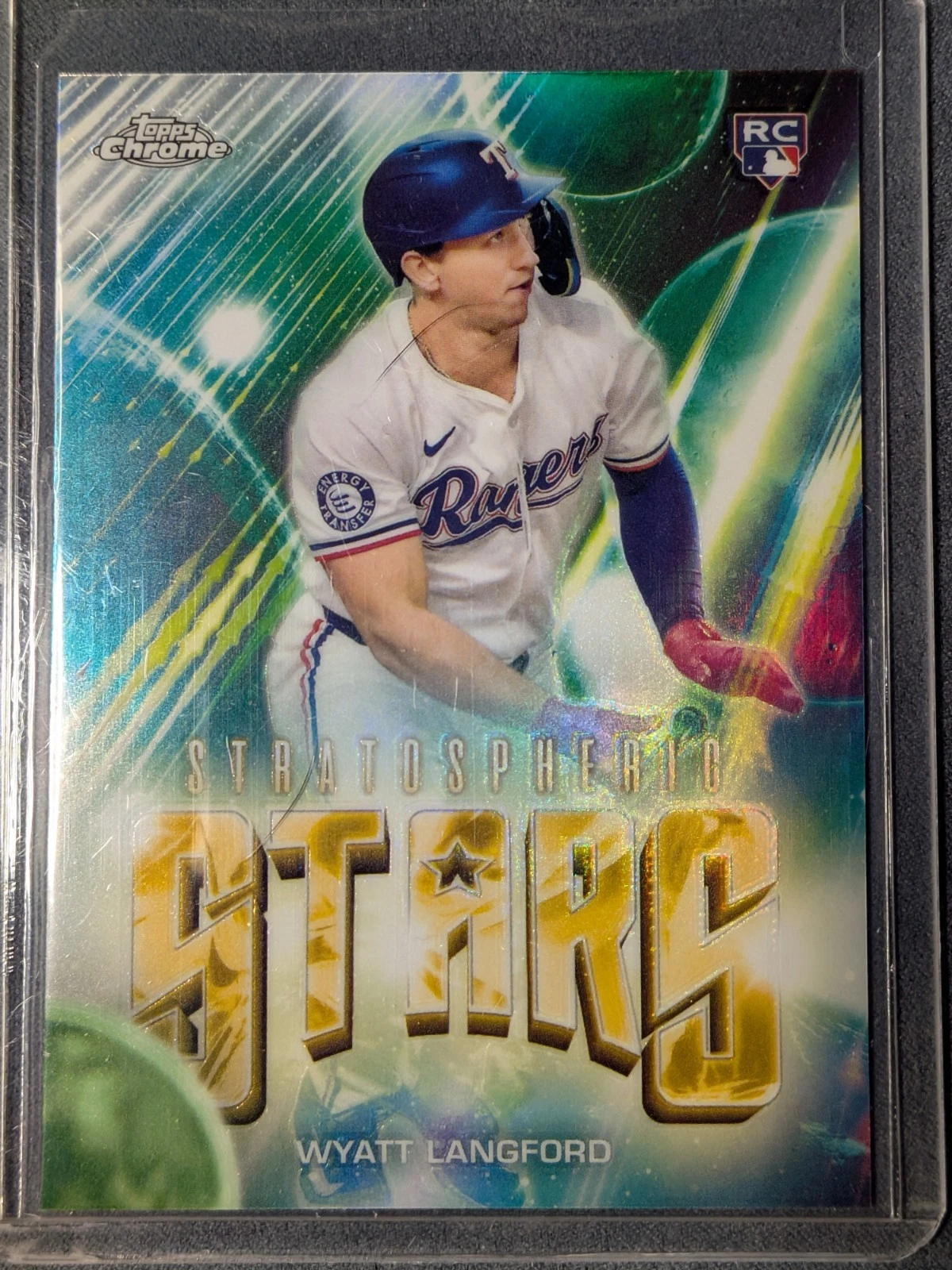 Wyatt Langford 2024 Topps Chrome Update Refractor Stratospheric Stars Rookie