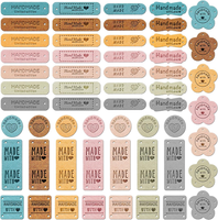 56 StüCk Handmade Label Zum AnnäHen, Pu Handgefertigte Leder Label, Mikrofaser L