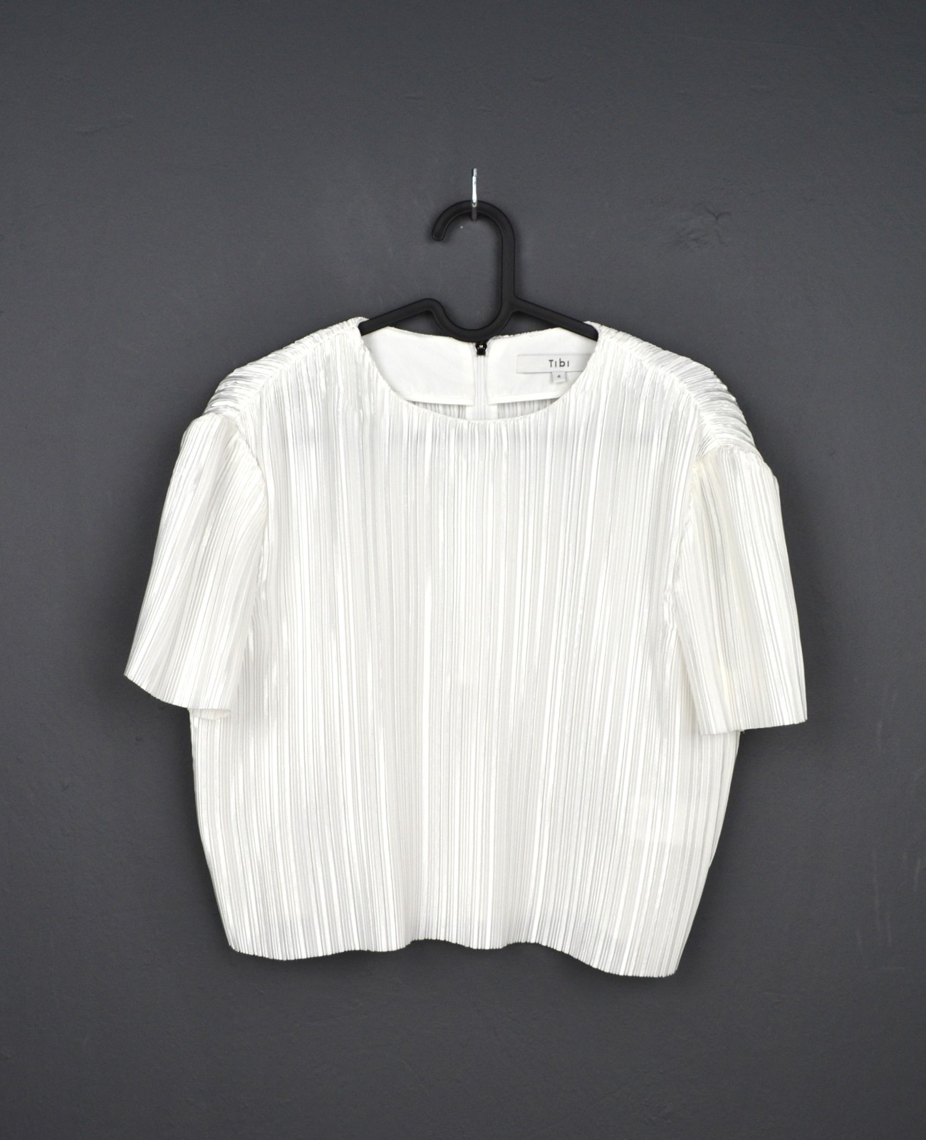 Tibi 4 US Pleated White Polyester Top