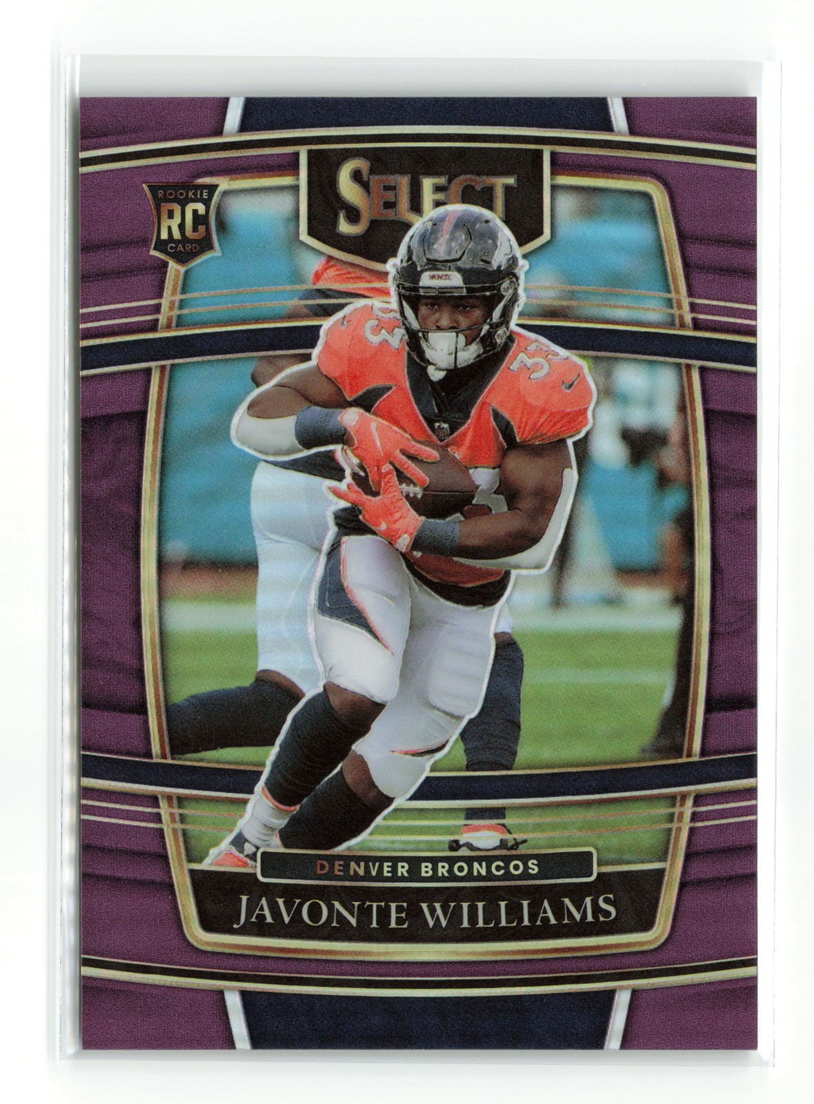 2021 PANINI SELECT JAVONTE WILLIAMS #57 PURPLE /75 RC BRONCOS SP