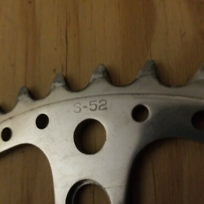 zyx] Vintage Stronglight 5-bolt 52T alloy chainring, 144 BCD