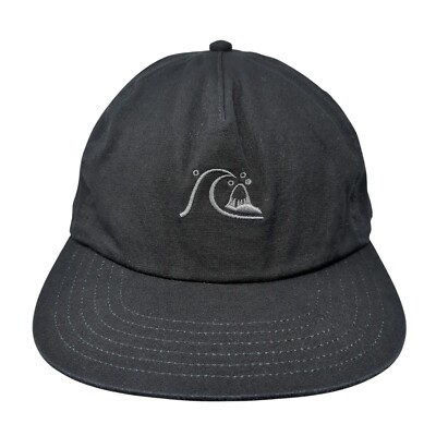 Quiksilver Snapback Hat Black One Size Adjustable Embroidered Netplus Cotton