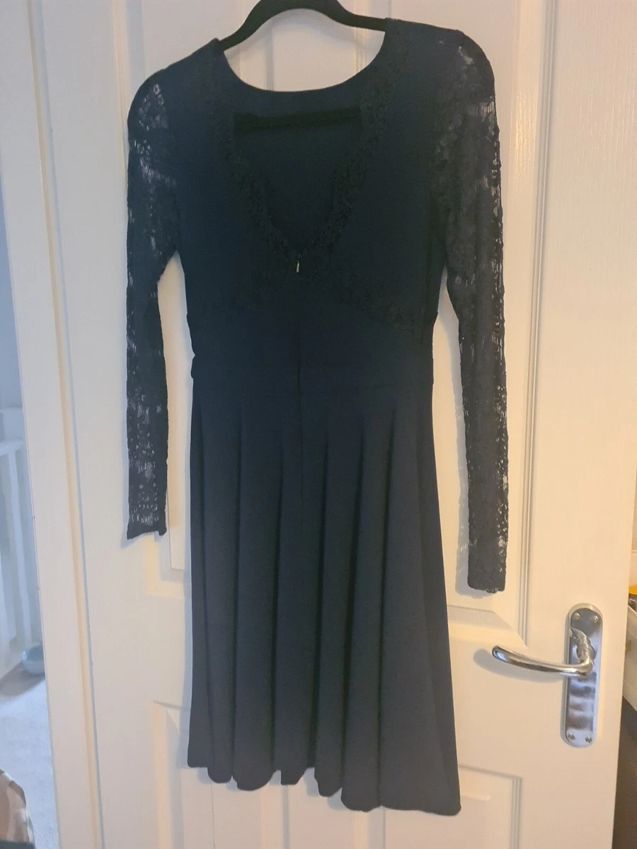 Spotlight WAREHOUSE Navy Blue Lace Trim Dress Size 6. Brand New