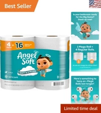 Angel Soft Toilet Paper, 4 Mega Rolls = 16 Regular Rolls, Soft and Strong Toilet