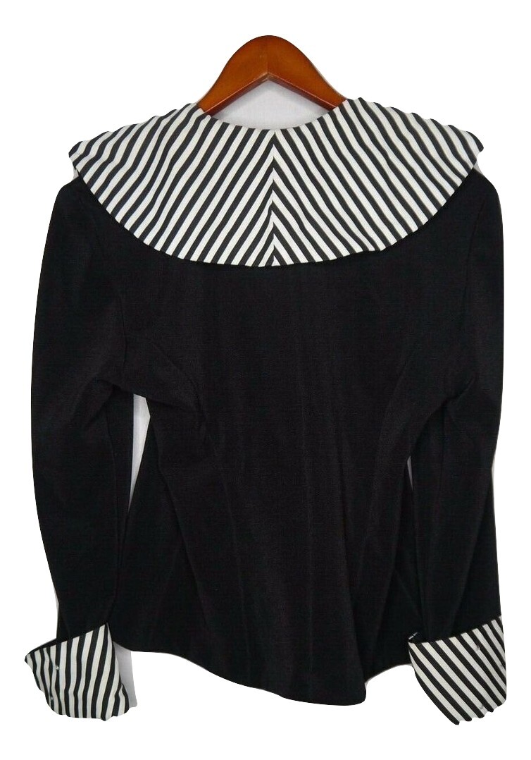 Vintage 8 Jacket Chinelli Black White Striped 80s Glamour Vintage 8 Jacket Chinelli Black White Striped 80s Glamour