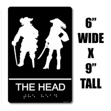 ADA Compliant  Pirates Head" - Nautical Themed Unisex Restroom / Bathroom Sign