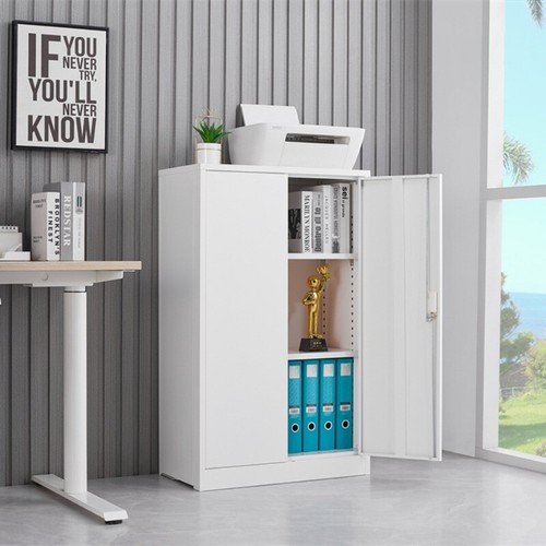 Metal Storage Cabinet with Locking Doors and Adjustable Shelf, Folding Cabinet - Picture 21 of 24
