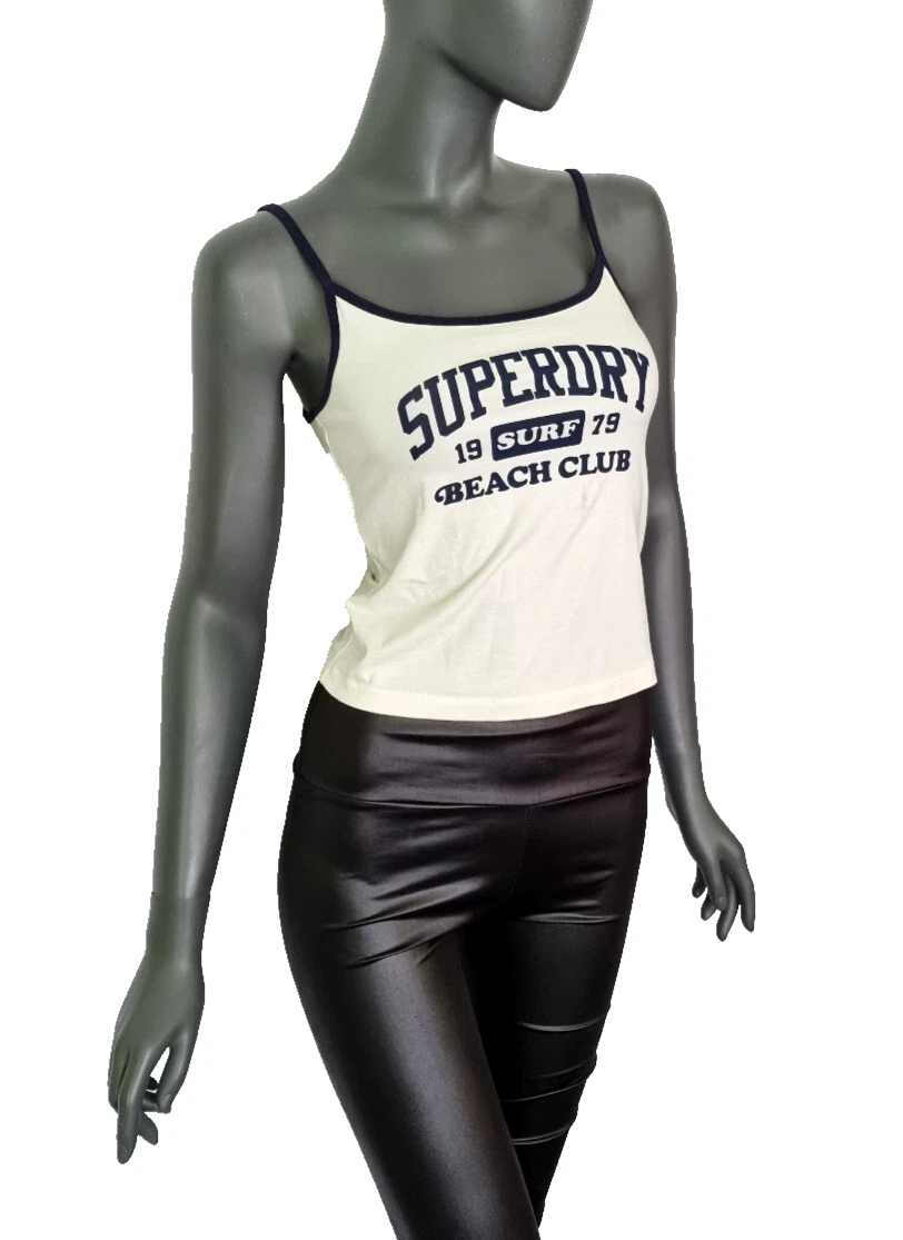 Top Femme SuperDry Vintage - Noir - Taille S - Manches Longues - Viscose